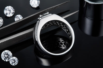 The Apex  1ct Moissanite Platinum-Plated 925 Silver Ring