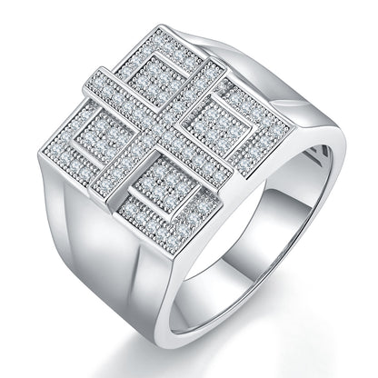 The Crest  Moissanite Silver Ring