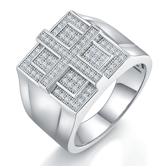 The Crest  Moissanite Silver Ring