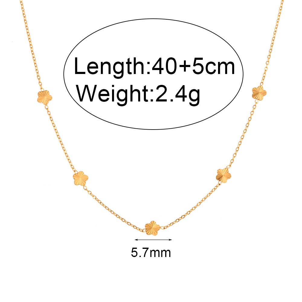 Ins Fashion Simple And Light Luxury Clavicle Chain Jewelry Stainless Steel Plated 18K