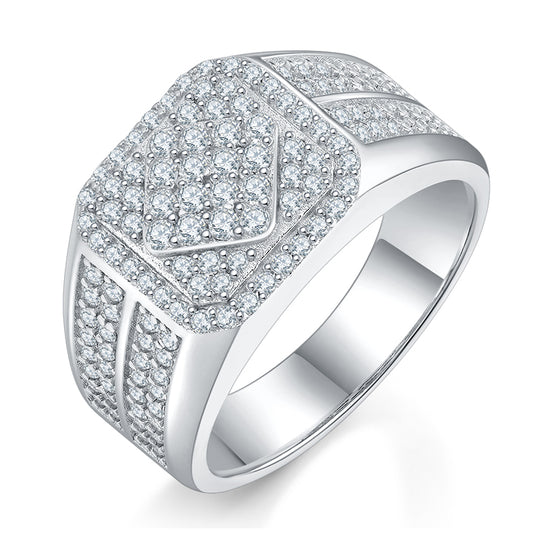 The Monarch  Moissanite  Silver Ring