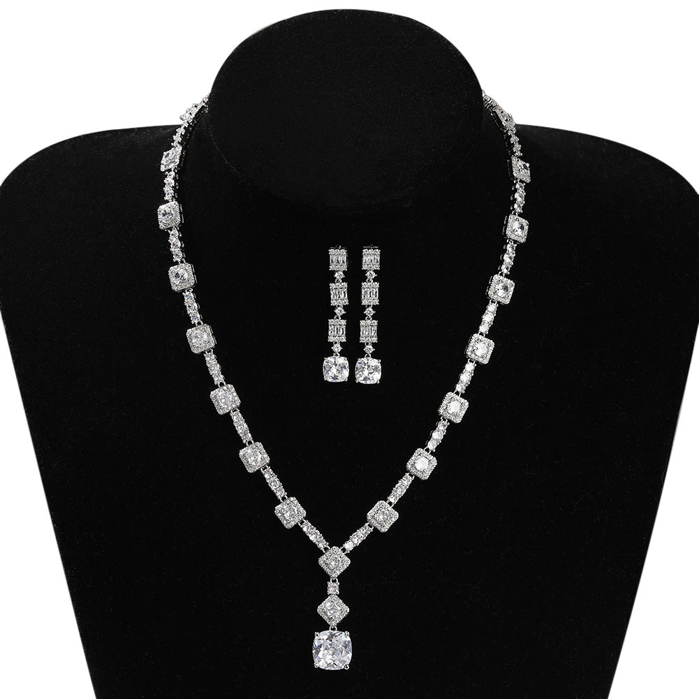 Lumière | Zircon Citrine Necklace & Earring Set for Women