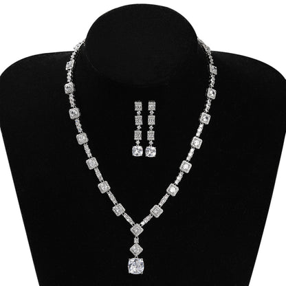 Lumière | Zircon Citrine Necklace & Earring Set for Women