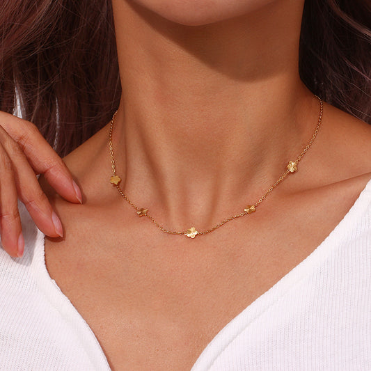 Ins Fashion Simple And Light Luxury Clavicle Chain Jewelry Stainless Steel Plated 18K