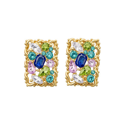 CASSIE Vintage Coloured Stone Earrings - view 2