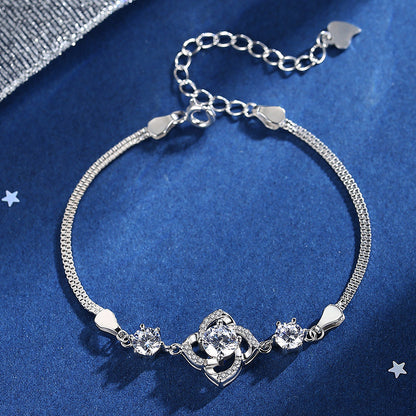 S925 Sterling Silver Four-leaf Clover Bracelet