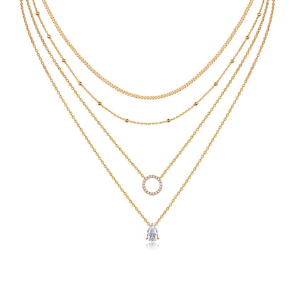 Pear-shaped Inlay Of Top-quality Moissanite, Luxurious And Fashionable, Minimalist Trend Jewelry, Silver Pendant Necklace, Collar Chain, S925 Silver Electroplated With Gold