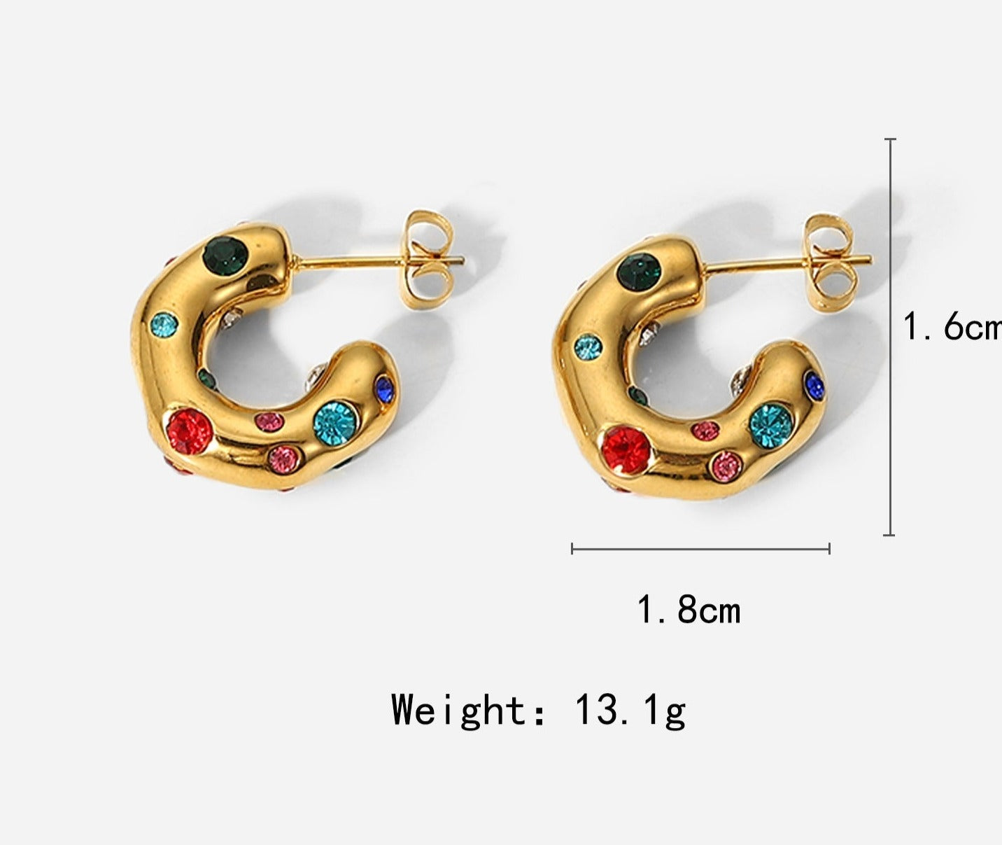 Colored Stud Earrings - KAYLUZ LTD