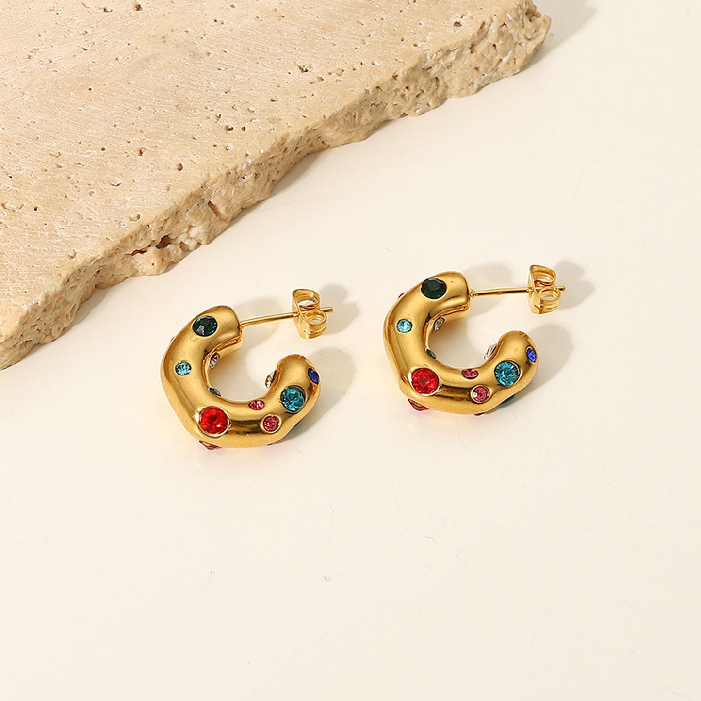 Colored Stud Earrings - KAYLUZ LTD