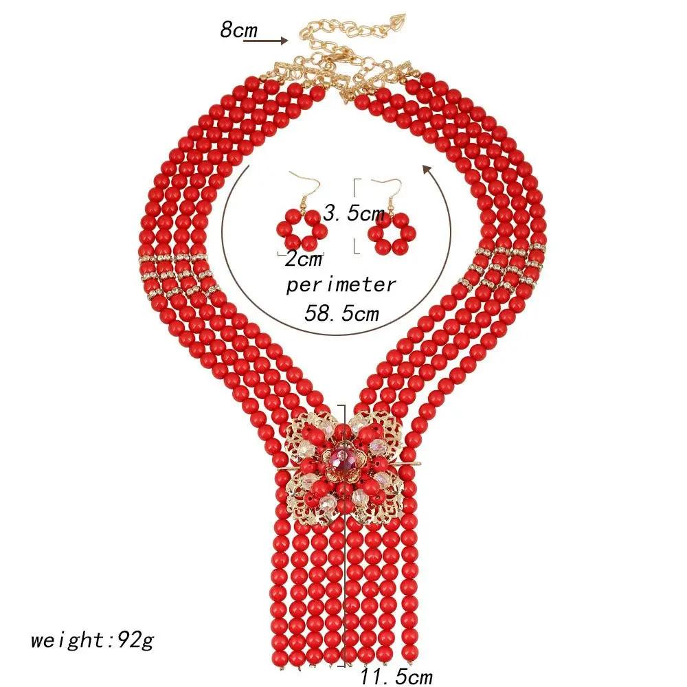 OMARI Set Bridal Necklace Bracelet Two Piece Set - KAYLUZ LTD