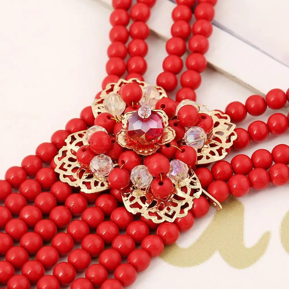 OMARI Set Bridal Necklace Bracelet Two Piece Set - KAYLUZ LTD