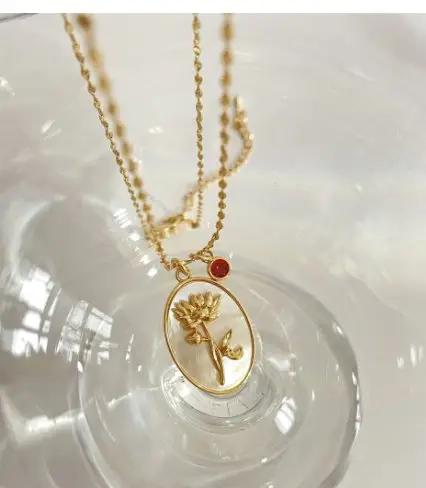 Vintage Flower Pearl Necklace - KAYLUZ LTD