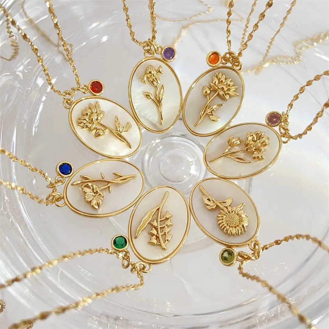 Vintage Flower Pearl Necklace - KAYLUZ LTD