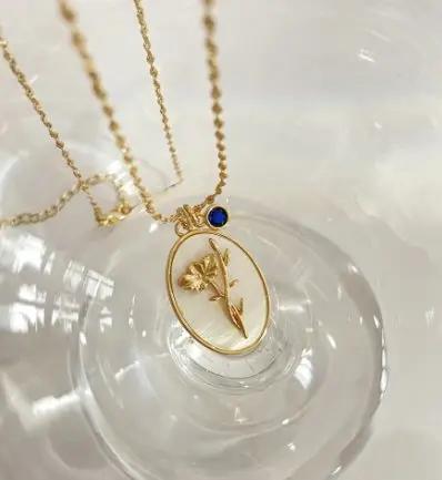 Vintage Flower Pearl Necklace - KAYLUZ LTD